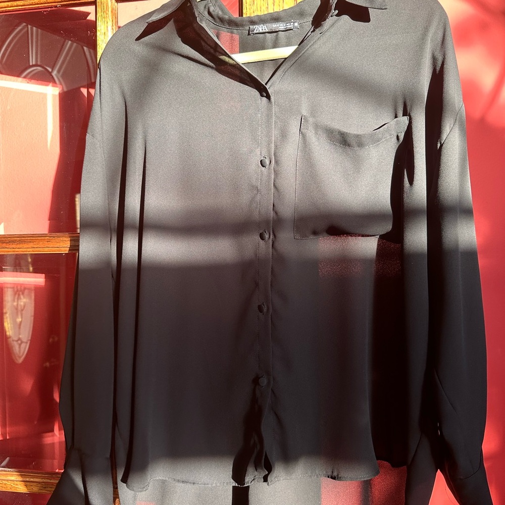 Classic black shirt oversized ZARA